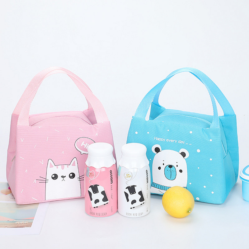 Jauna karikatūra pusdienu kastes soma Ūdensizturīga piknika soma Pārtikas dzesētāja soma Pārnēsājama rokassomiņa Termizolēta pusdienu soma sievietēm, bērnu soma