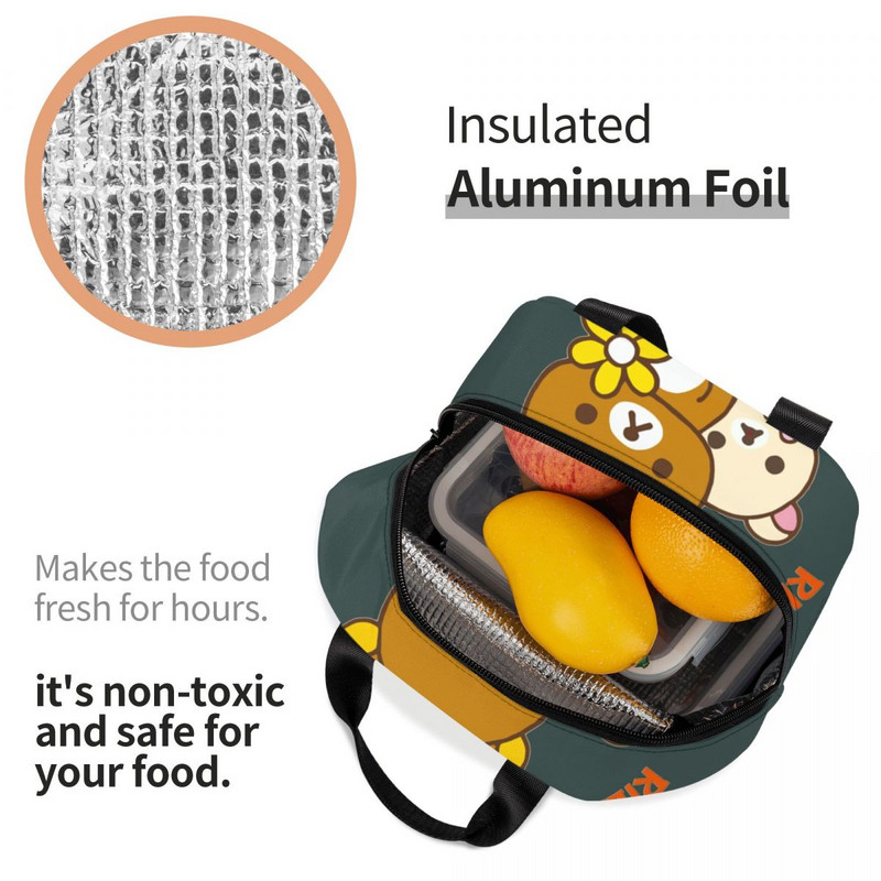 Individualizuotos mielos Rilakkuma pietų krepšys moteriškos šiltos aušintuvo izoliuotos priešpiečių dėžutės studentų mokyklai