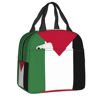 Palestinian Kufeya Insulated Lunch Tote Bag for Women Palestine Keffiyeh Embroidery Portable Thermal Cooler Bento Box School