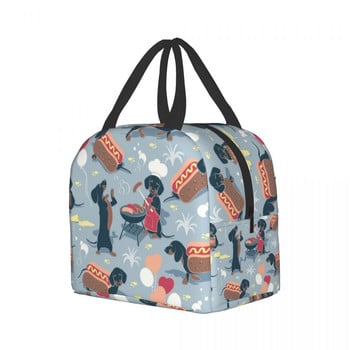 Dachshund Dogs Insulated Lunch Bag for Women Resuable Badger Sausage Wiener Thermal Cooler Bento Box Office Work School