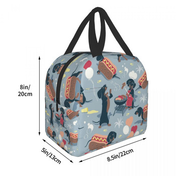 Dachshund Dogs Insulated Lunch Bag for Women Resuable Badger Sausage Wiener Thermal Cooler Bento Box Office Work School