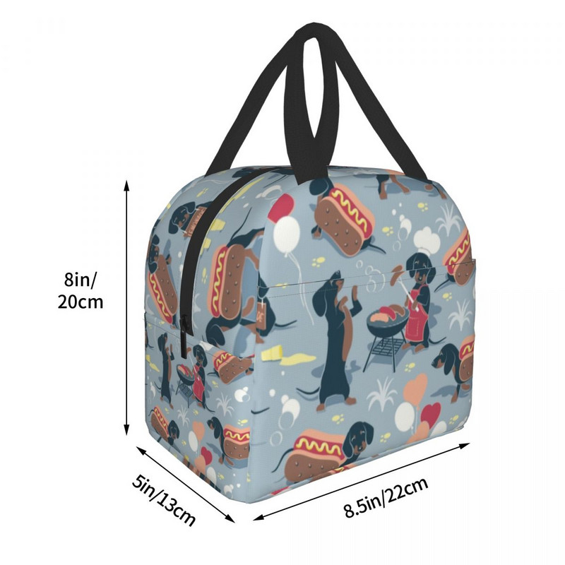 Taksų šunų izoliuotas priešpiečių krepšys moterims Resuable Barsuko dešra Wiener terminis aušintuvas Bento Box Office darbo mokykla