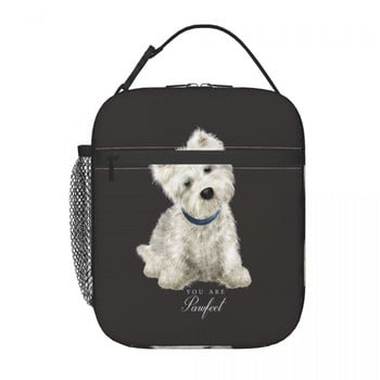 Westie West Highland White Terrier Dog Insolated Lunch Bags for Women Resuable Cooler Thermal Bento Box Work School Travel