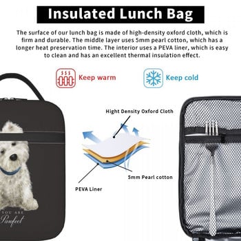 Westie West Highland White Terrier Dog Insolated Lunch Bags for Women Resuable Cooler Thermal Bento Box Work School Travel