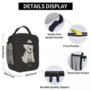 Westie West Highland White Terrier Dog Insolated Lunch Bags for Women Resuable Cooler Thermal Bento Box Work School Travel