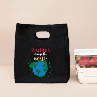 Chladiaca obedová taška Teacher Change The World, prenosná izolovaná taška Bento Tote, termálna školská pikniková taška na jedlo, darčeky pre učiteľov