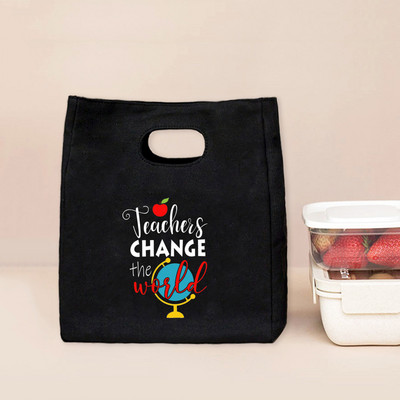 Chladiaca obedová taška Teacher Change The World, prenosná izolovaná taška Bento Tote, termálna školská pikniková taška na jedlo, darčeky pre učiteľov