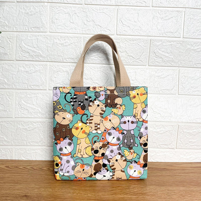 Genți de prânz din pânză cu izolare termică, drăguț, desene animate, munca școlară, geantă de mână pentru depozitarea alimentelor pentru femei, husă de picnic în aer liber