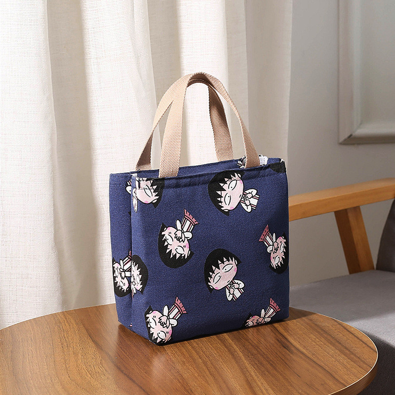 Genți de prânz din pânză cu izolare termică, drăguț, desene animate, munca școlară, geantă de mână pentru depozitarea alimentelor pentru femei, husă de picnic în aer liber
