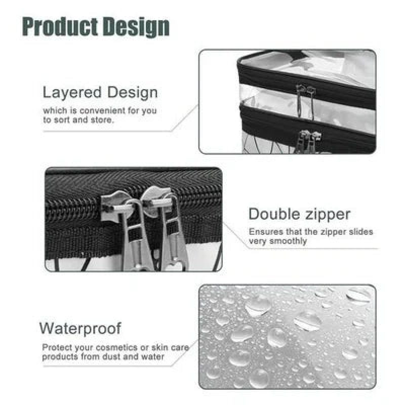 Új többfunkciós utazó átlátszó sminktáska nagy kapacitású utazási sminkrendező vízálló piperecikkekhez szépségtároló sminktokok