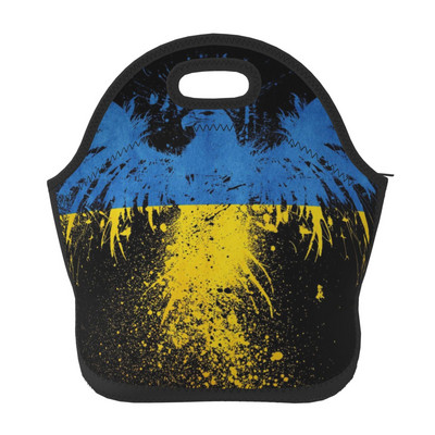 Geantă de prânz din neopren cu drapelul Ucrainei/Cutie de prânz/Toc de prânz/Gerți de picnic Frigorific izolat Organizator de călătorie Scoala Birou de lucru