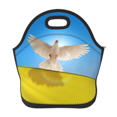 Geantă de prânz din neopren cu drapelul Ucrainei/Cutie de prânz/Toc de prânz/Gerți de picnic Frigorific izolat Organizator de călătorie Scoala Birou de lucru
