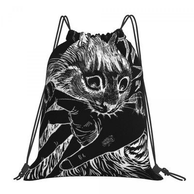 Katė Junji Ito Bite Virvelė Krepšiai Kuprinės Mergaitės Krepšys Sportiniai Krepšiai Vyriška Kuprinė Virvelė Krepšys Kuprinė