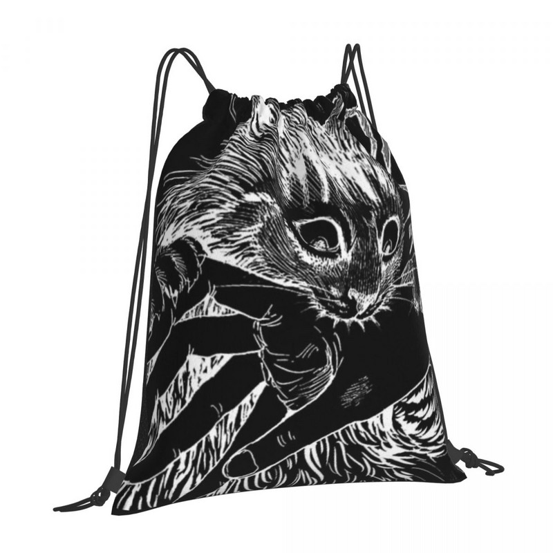 Katė Junji Ito Bite Virvelė Krepšiai Kuprinės Mergaitės Krepšys Sportiniai Krepšiai Vyriška Kuprinė Virvelė Krepšys Kuprinė