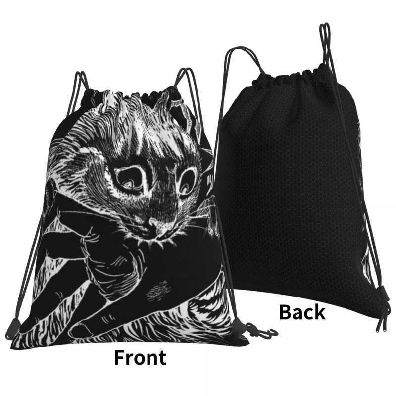 Katė Junji Ito Bite Virvelė Krepšiai Kuprinės Mergaitės Krepšys Sportiniai Krepšiai Vyriška Kuprinė Virvelė Krepšys Kuprinė