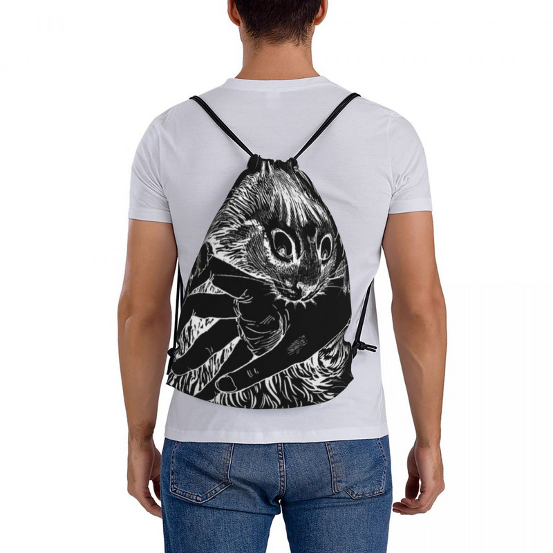 Katė Junji Ito Bite Virvelė Krepšiai Kuprinės Mergaitės Krepšys Sportiniai Krepšiai Vyriška Kuprinė Virvelė Krepšys Kuprinė