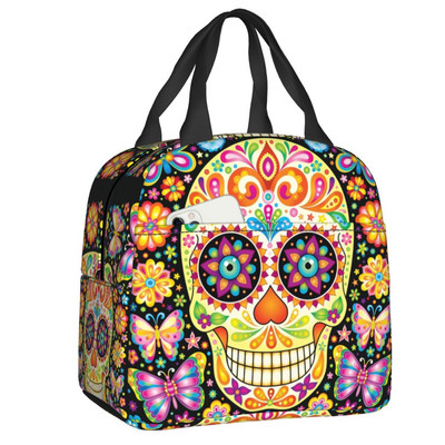 Rockabilly Skull 1968 Rockerek Rock N Roll Gitárok Motorosok Hőszigetelt Ebédtáskák Női Újrahasznosítható Ebéd Konténer Ételdoboz