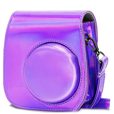 Fotoaparato dėklas, suderinamas su Fujifilm Instax Mini 11 momentinių filmų fotoaparato PU odinio krepšio dangteliu su reguliuojamu peties dirželiu