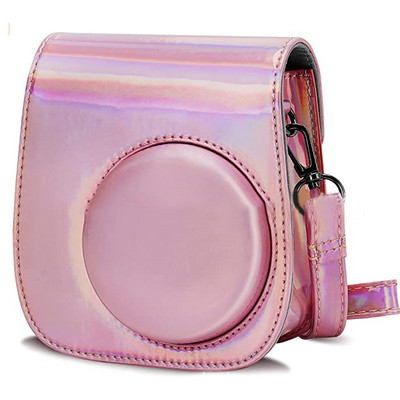 Fotoaparato dėklas, suderinamas su Fujifilm Instax Mini 11 momentinių filmų fotoaparato PU odinio krepšio dangteliu su reguliuojamu peties dirželiu