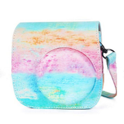 Fotoaparato dėklas, suderinamas su Fujifilm Instax Mini 11 momentinių filmų fotoaparato PU odinio krepšio dangteliu su reguliuojamu peties dirželiu