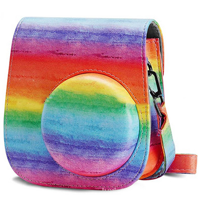 Fotoaparato dėklas, suderinamas su Fujifilm Instax Mini 11 momentinių filmų fotoaparato PU odinio krepšio dangteliu su reguliuojamu peties dirželiu