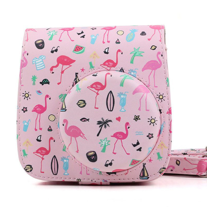 Fotoaparato dėklas, suderinamas su Fujifilm Instax Mini 11 momentinių filmų fotoaparato PU odinio krepšio dangteliu su reguliuojamu peties dirželiu