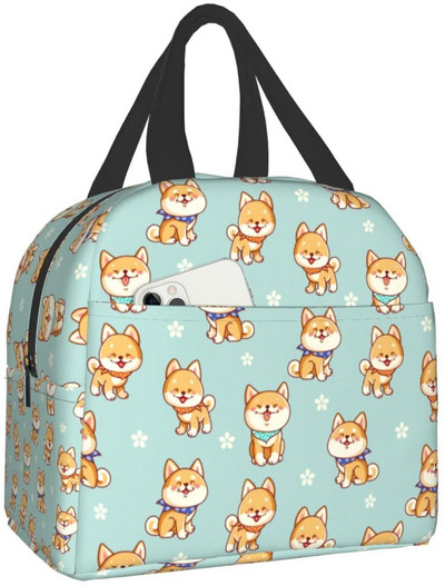 Japāņu šķirnes Kawaii suns shiba inu pusdienu kaste Bento Box izolētas pusdienu kastes atkārtoti lietojamas ūdensnecaurlaidīgas pusdienu somas pārgājienu pludmalē