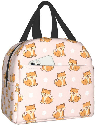 Japāņu šķirnes Kawaii suns shiba inu pusdienu kaste Bento Box izolētas pusdienu kastes atkārtoti lietojamas ūdensnecaurlaidīgas pusdienu somas pārgājienu pludmalē