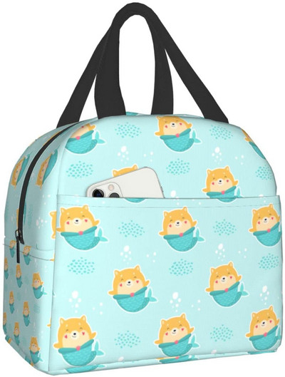 Japāņu šķirnes Kawaii suns shiba inu pusdienu kaste Bento Box izolētas pusdienu kastes atkārtoti lietojamas ūdensnecaurlaidīgas pusdienu somas pārgājienu pludmalē