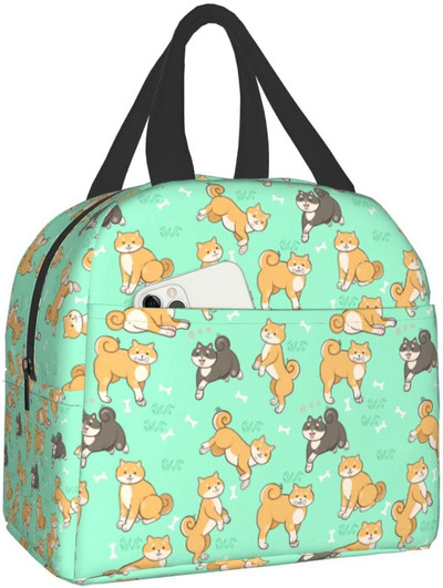 Japāņu šķirnes Kawaii suns shiba inu pusdienu kaste Bento Box izolētas pusdienu kastes atkārtoti lietojamas ūdensnecaurlaidīgas pusdienu somas pārgājienu pludmalē