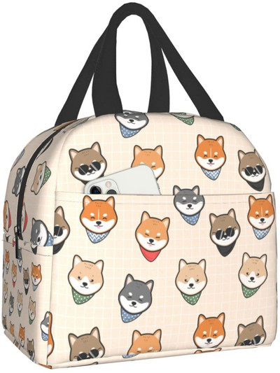 Japāņu šķirnes Kawaii suns shiba inu pusdienu kaste Bento Box izolētas pusdienu kastes atkārtoti lietojamas ūdensnecaurlaidīgas pusdienu somas pārgājienu pludmalē