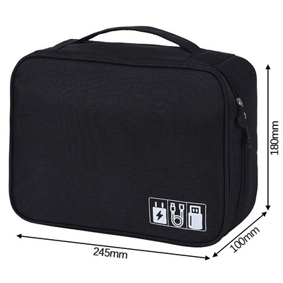 Torba za putni kabel Prijenosni digitalni USB gadget Organizator Vodootporan Punjač baterija Žice Kozmetička torbica s patentnim zatvaračem Torbica za pohranu