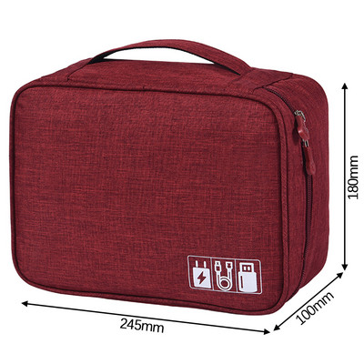 Torba za putni kabel Prijenosni digitalni USB gadget Organizator Vodootporan Punjač baterija Žice Kozmetička torbica s patentnim zatvaračem Torbica za pohranu