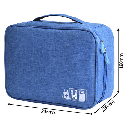 Torba za putni kabel Prijenosni digitalni USB gadget Organizator Vodootporan Punjač baterija Žice Kozmetička torbica s patentnim zatvaračem Torbica za pohranu