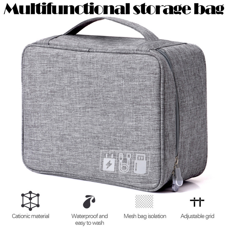Torba za putni kabel Prijenosni digitalni USB gadget Organizator Vodootporan Punjač baterija Žice Kozmetička torbica s patentnim zatvaračem Torbica za pohranu