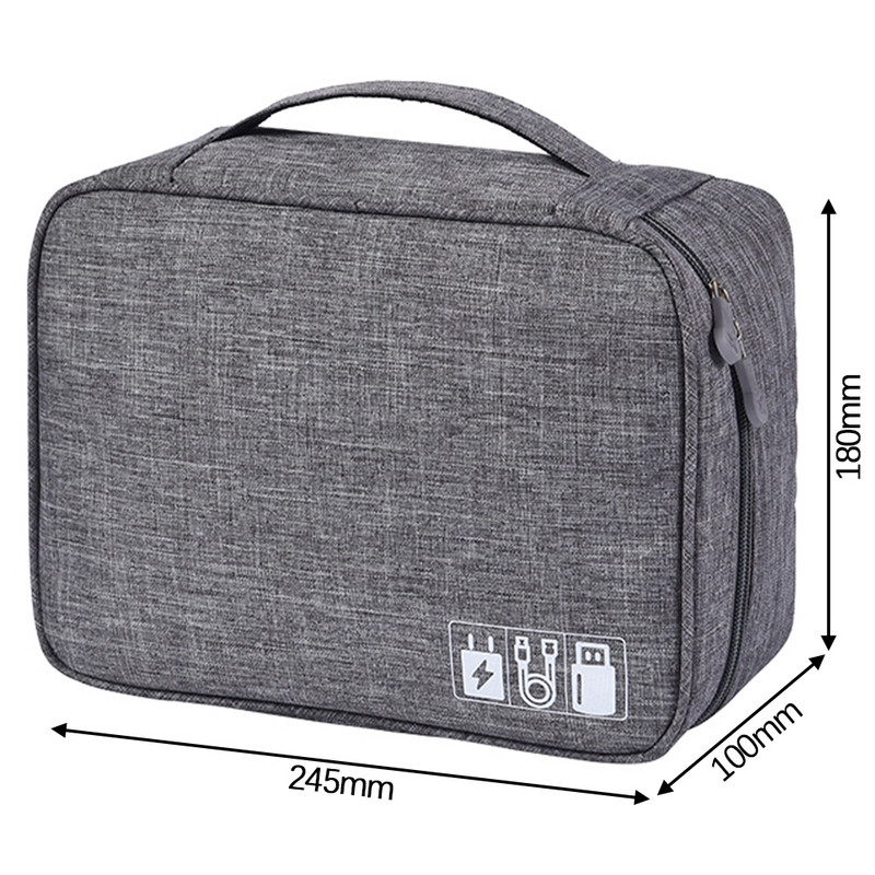 Torba za putni kabel Prijenosni digitalni USB gadget Organizator Vodootporan Punjač baterija Žice Kozmetička torbica s patentnim zatvaračem Torbica za pohranu