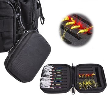 Portabale Fly Fishing Lure Spinner Spoon Bait Foam Box Πέστροφα Flies Fishook Fish Hook Σκληρή θήκη αποθήκευσης EVA Container bag