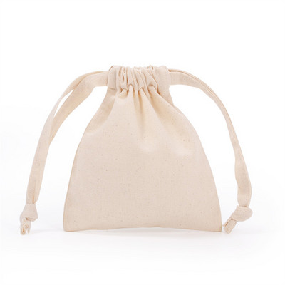 Mala platnena torbica s uzicom Prijenosna torbica za pohranu kozmetičkog nakita Putna torbica Otporna na prašinu Torbe od eko pamučne tkanine za žene Jednobojne