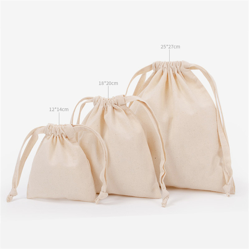 Mala platnena torbica s uzicom Prijenosna torbica za pohranu kozmetičkog nakita Putna torbica Otporna na prašinu Torbe od eko pamučne tkanine za žene Jednobojne