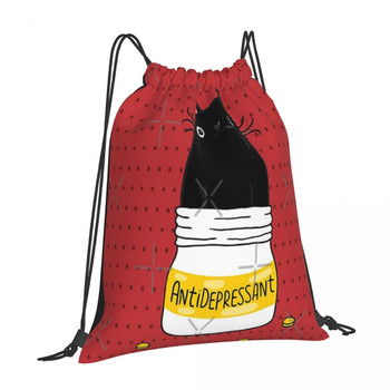 Γούνινο αντικαταθλιπτικό Cute Black Cat 2 Drawing Bags Bag