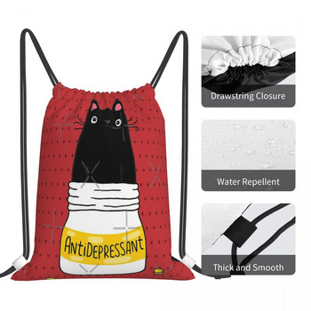 Γούνινο αντικαταθλιπτικό Cute Black Cat 2 Drawing Bags Bag