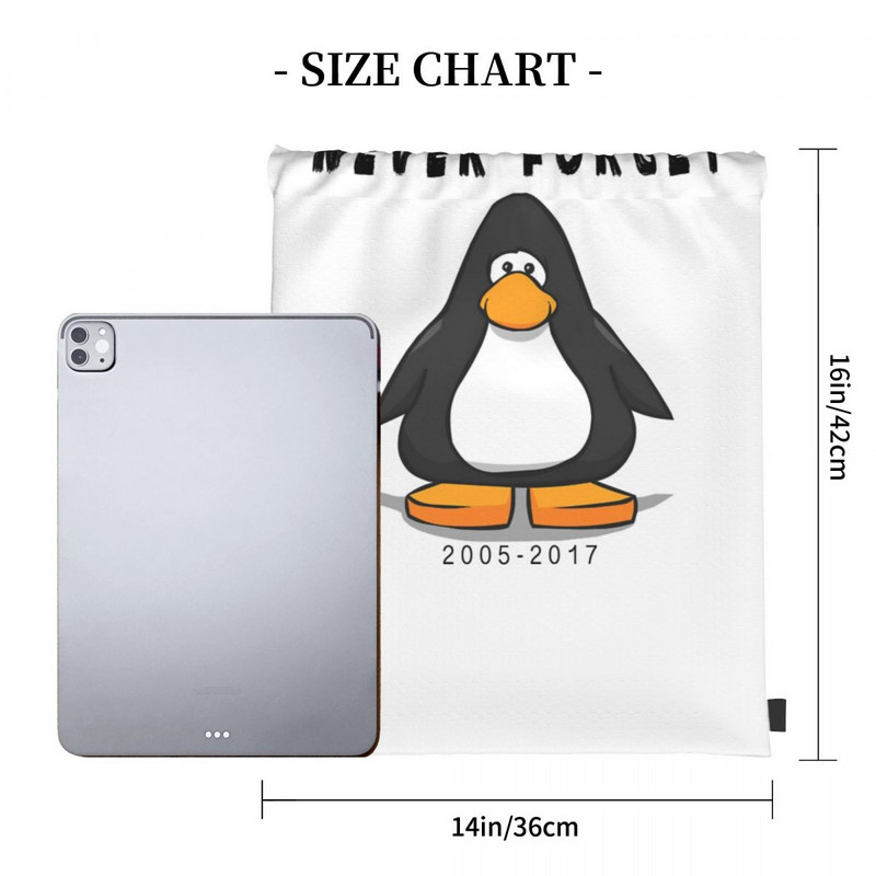 Club Penguin Never Forget Pingutusnöörid Kotid Seljakotid Koolikott Kangast kott Õlakottid Seljakott Hoiukott