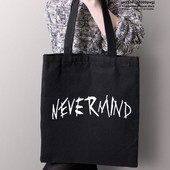 Jimin Nevermind Tattoo Funny Yoongi Vintage Κορεάτικη τσάντα αγορών Καμβάς Τσάντες Shopper Τσάντα ασφαλείας Επαναχρησιμοποιήσιμη Καμβάς Shopper