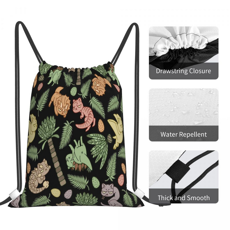 Jurassic Cats Tamsūs raišteliai Krepšiai Kuprinės Batų Krepšys Mokyklinis Krepšys Kuprinė Krepšys Virvelė Vyriška