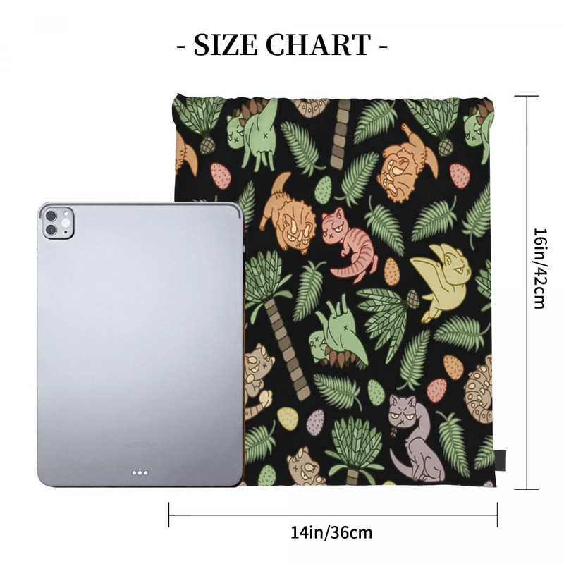 Jurassic Cats Tamsūs raišteliai Krepšiai Kuprinės Batų Krepšys Mokyklinis Krepšys Kuprinė Krepšys Virvelė Vyriška