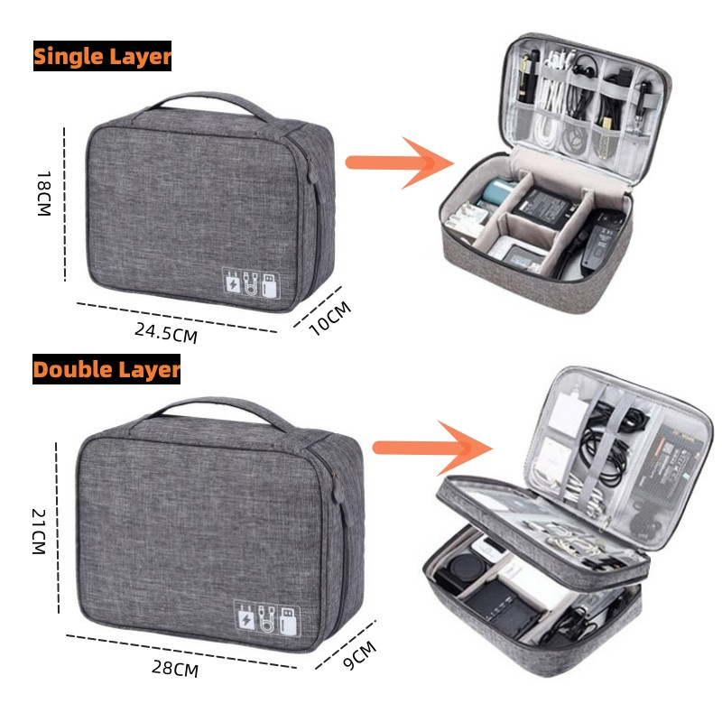 Prijenosna kabelska torba za pohranu Vodootporni digitalni organizator USB podatkovna linija Power Bank torba za pohranu Putna kozmetička torbica za organizatore