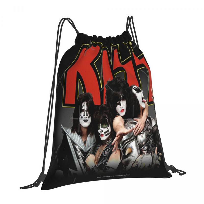 Kiss Band - Červeno-žlté logo Tašky so sťahovacou šnúrkou Batohy Anime Tašky na mieru Malý batoh Malý batoh pre ženy