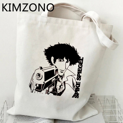 Cowboy Bebop pirkinių krepšys medvilninis krepšys bakalėjos rankinė drobinis pirkėjo krepšys bolsas pakartotinai naudojamas sulankstomas tinklelio griebtuvas