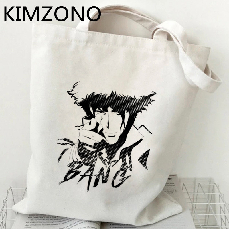 Cowboy Bebop pirkinių krepšys medvilninis krepšys bakalėjos rankinė drobinis pirkėjo krepšys bolsas pakartotinai naudojamas sulankstomas tinklelio griebtuvas