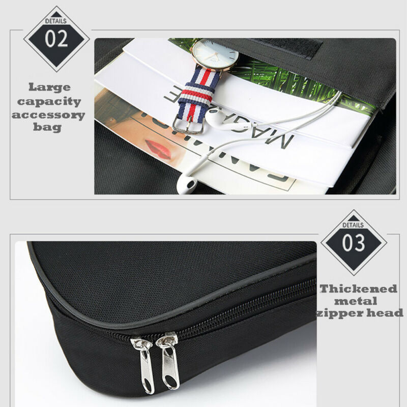 Juodai paminkštinti vandeniui atsparūs elektrinės gitaros bosiniai krepšiai, nešiojimo dėklas, krepšio laikiklis JK